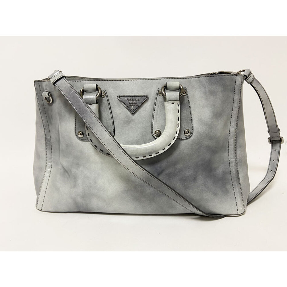 PRADA tote bag shoulder SPAZZOLATO GRIGIO